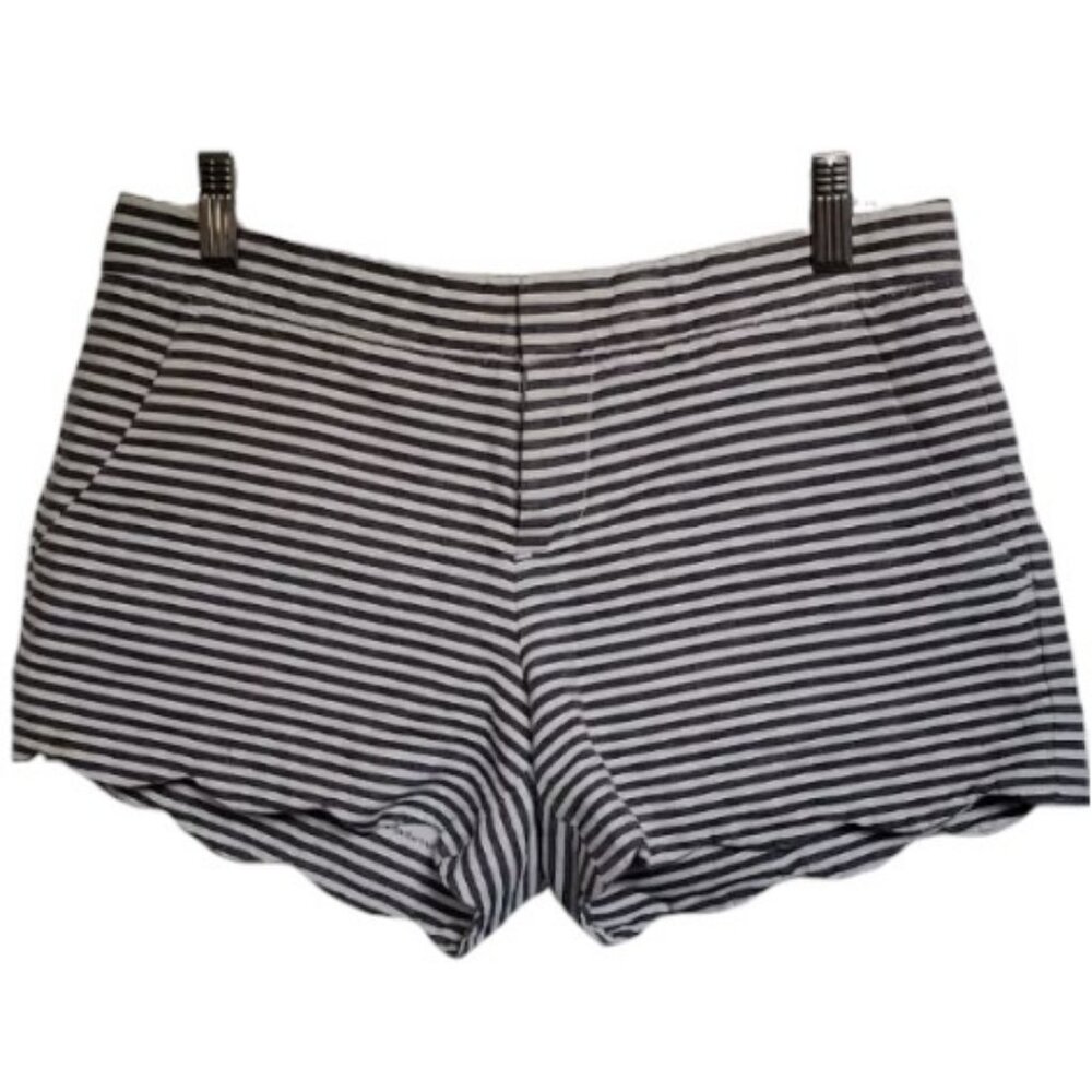 Club Monaco stripe shorts dark grey, white women's size 12